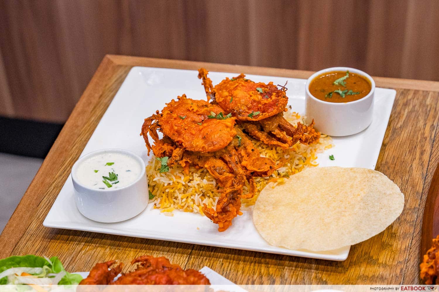 the star vista - zaffron kitchen soft shell crab briyani