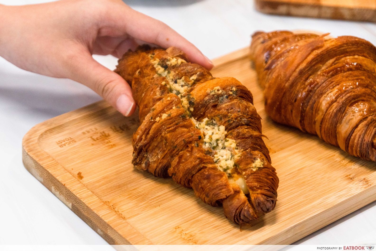 butter bread garlic cheese croissant