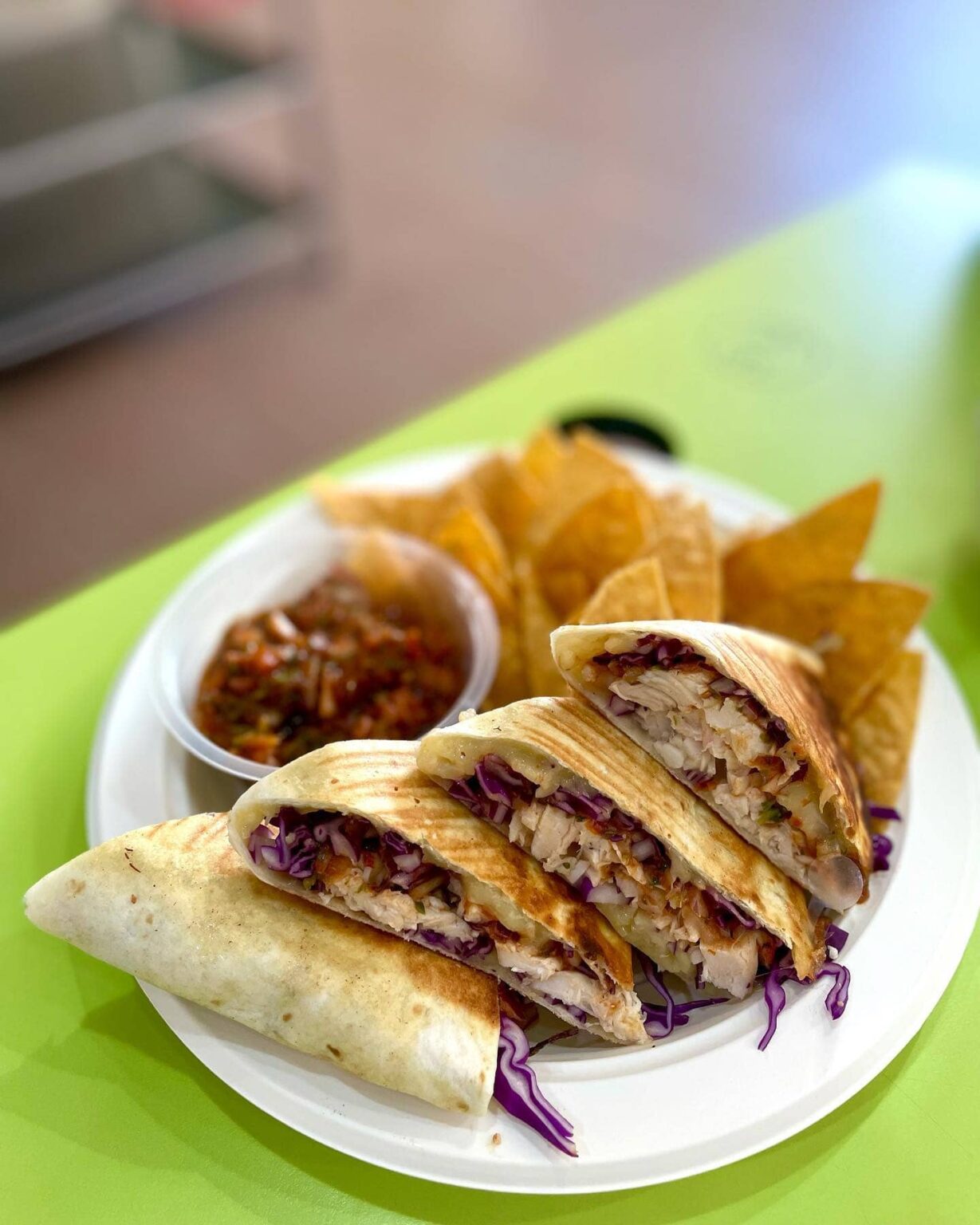 James’ Quesadillas & Brunch Pulled Pork Burrito And Grilled Dill