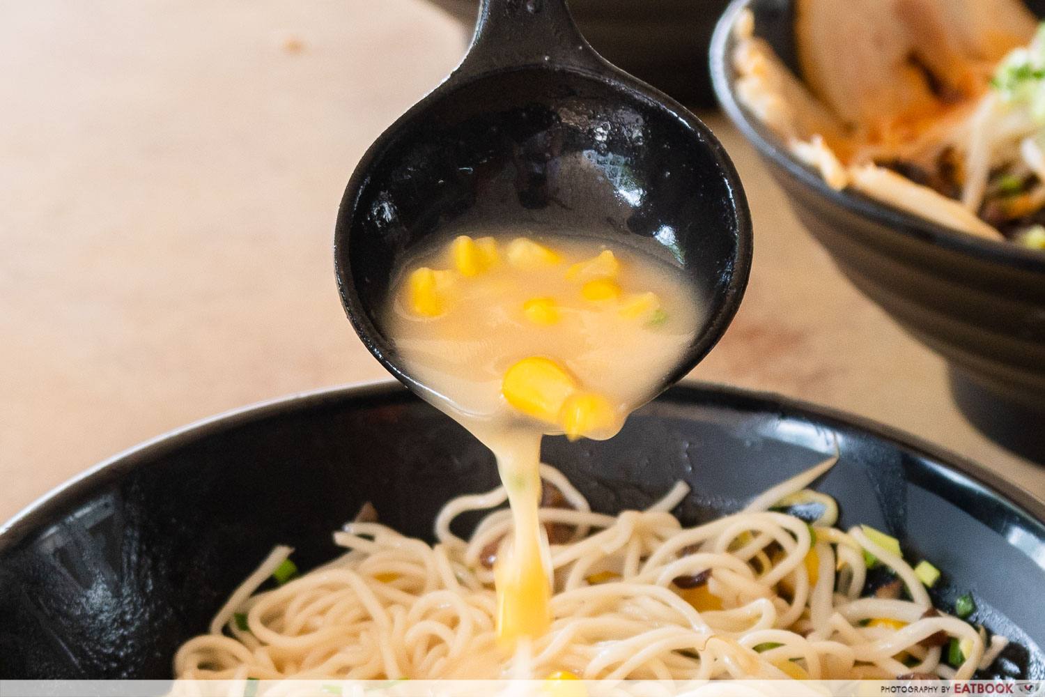 kumamoto ramen miso tonkotsu ramen soup detail