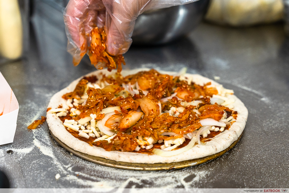 nene chicken - kimchi pizza topping