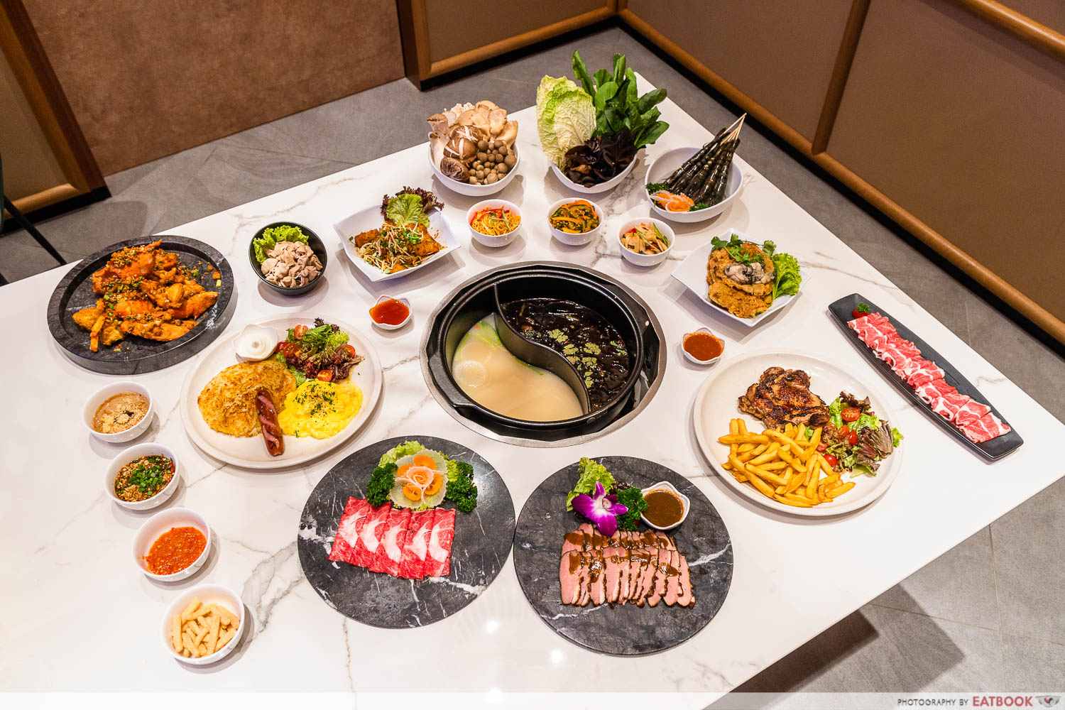 Qi Xiang Hotpot flatlay