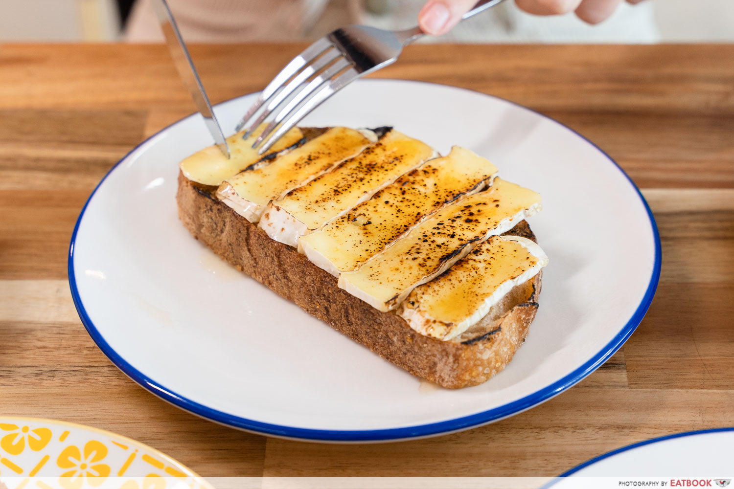 cafe confetti camembert cheese and honey on sourdough intro