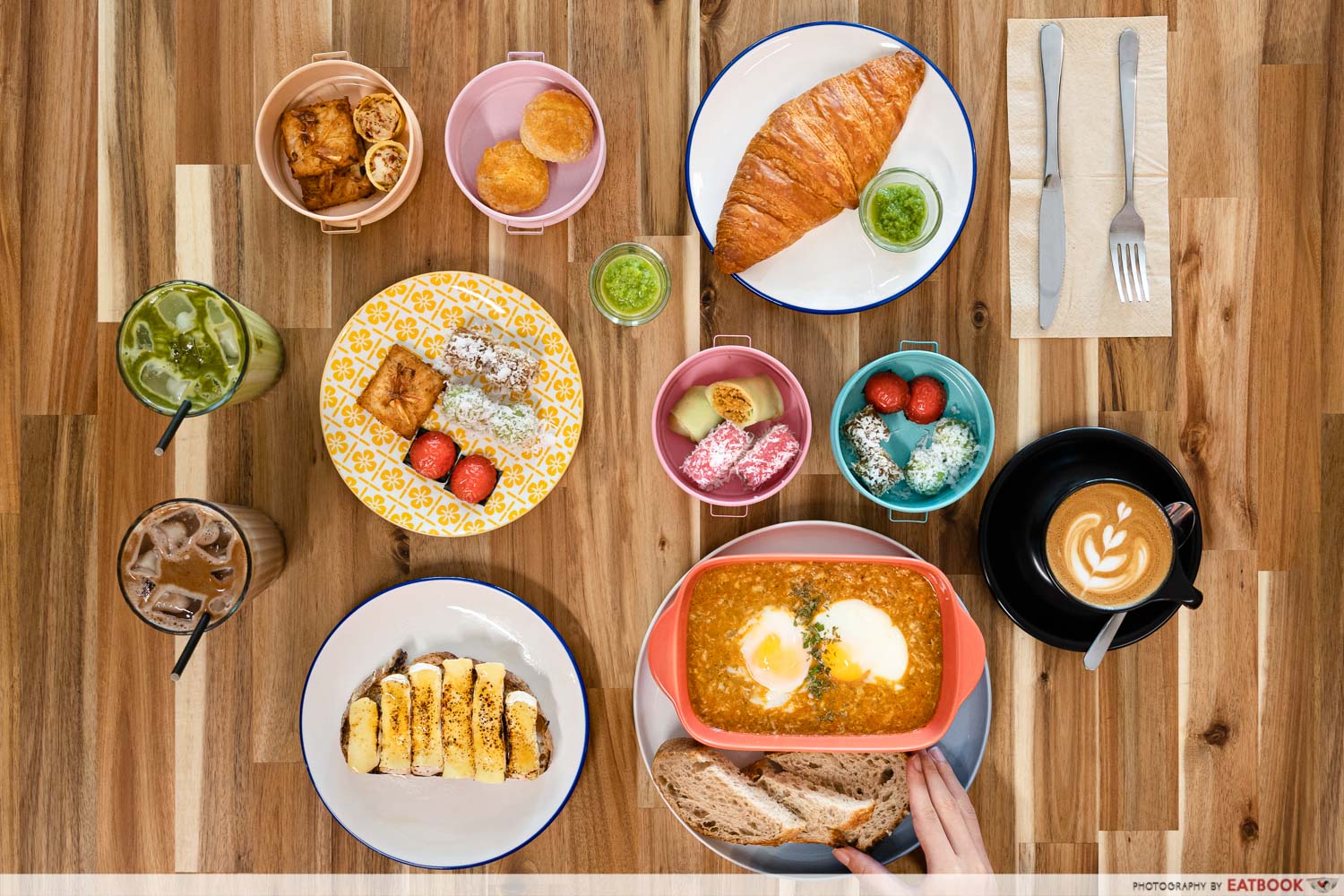 cafe confetti flatlay