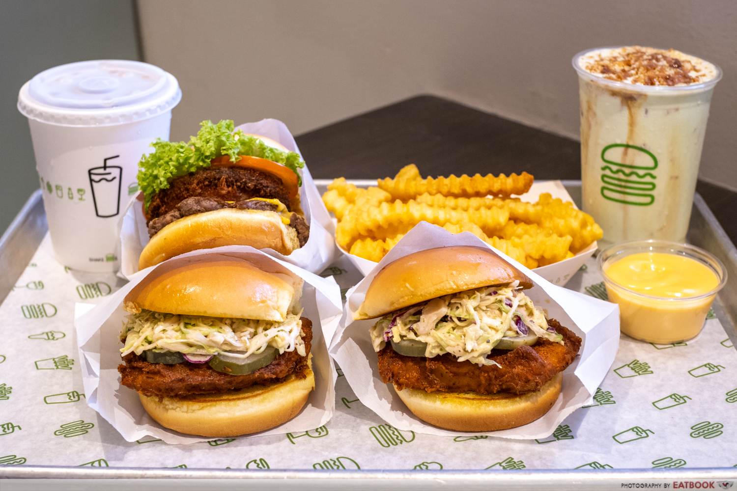 shake shack dark meat hot chicken burger chicken group shot