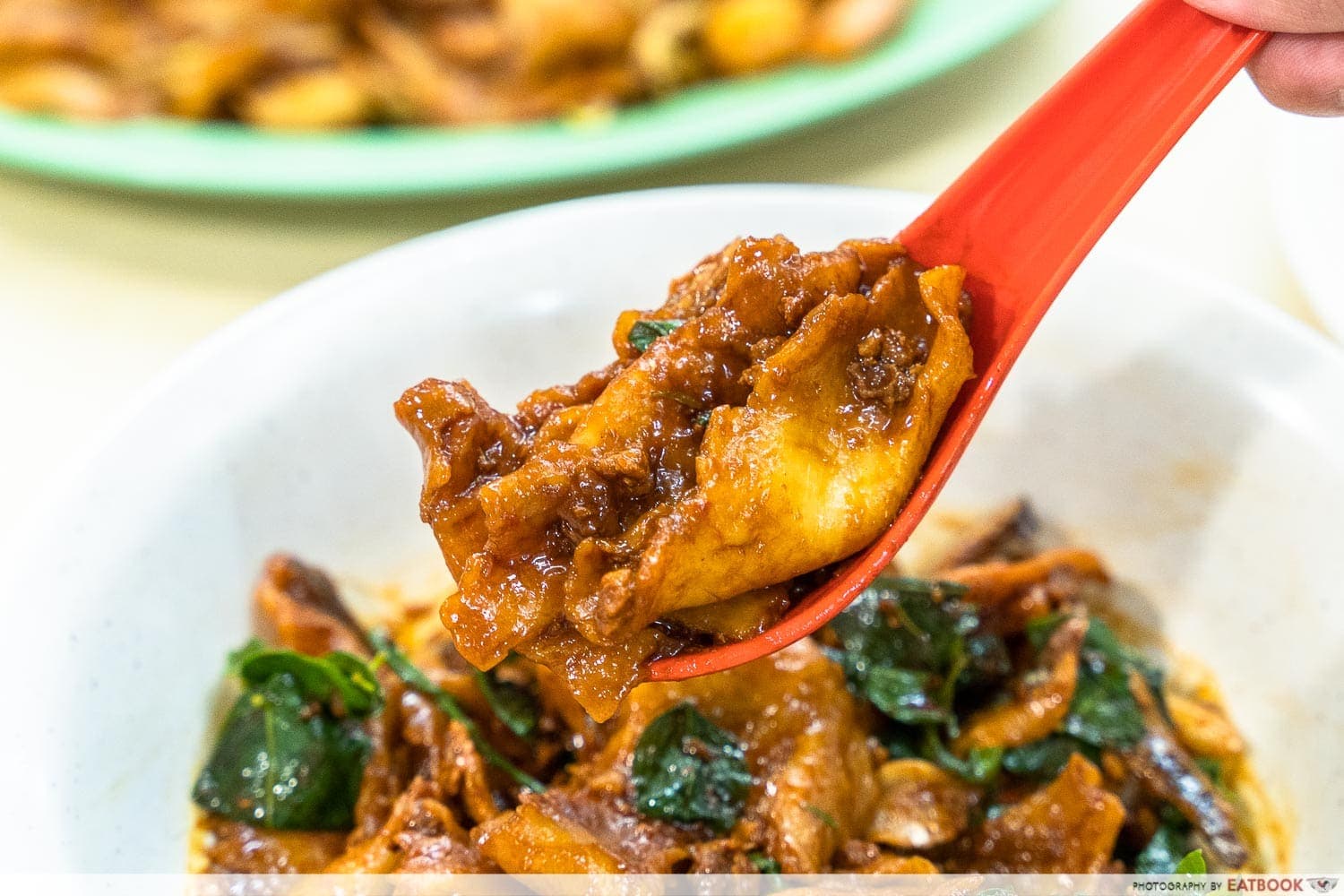 Dry chili mee hoon kueh closeup