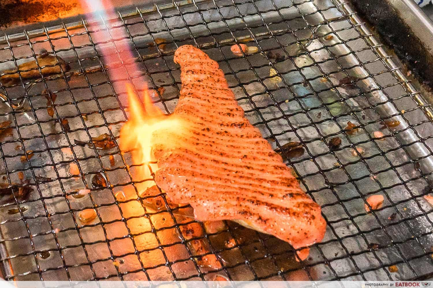 Mentaiko salmon prep shot