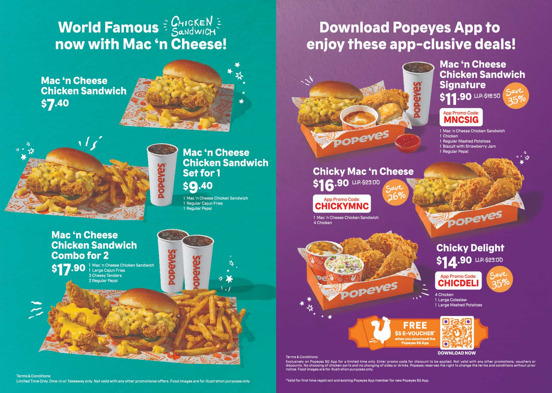 Popeyes Mac 'n Cheese Chicken Sandwich Flyer