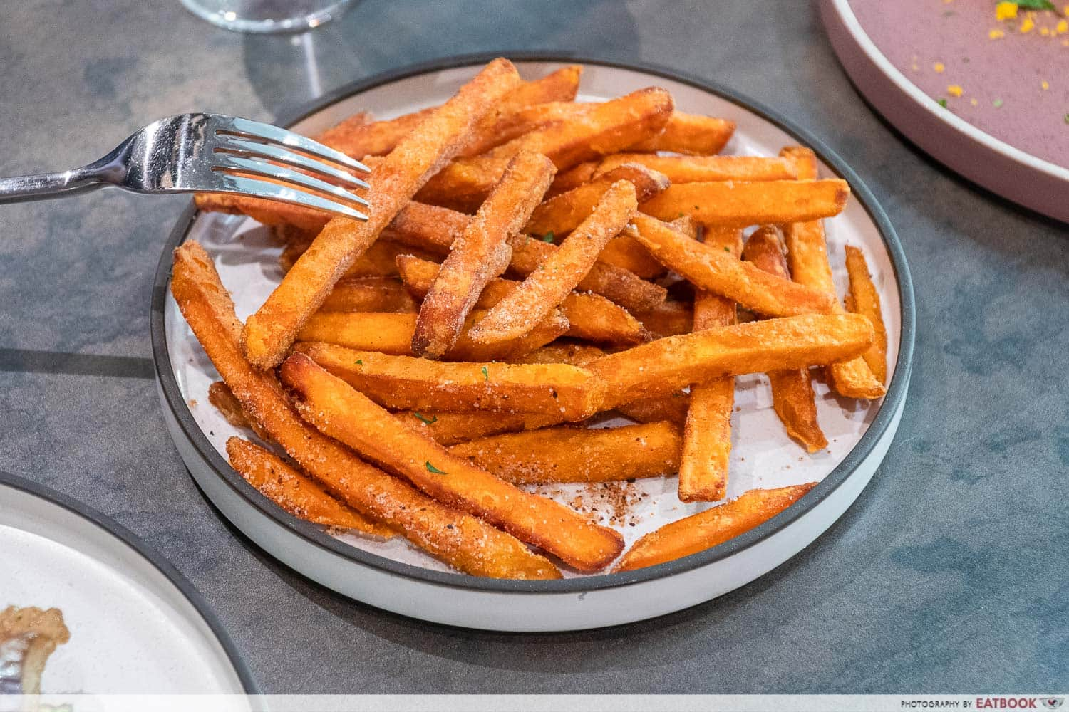 Sweet potato fries with sour plum powder