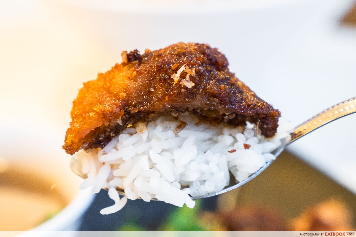 crispy ayam on nasi