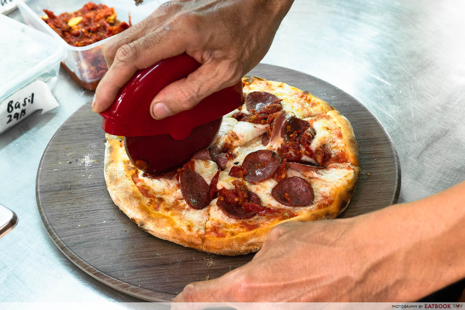 saporita pizza prep shot