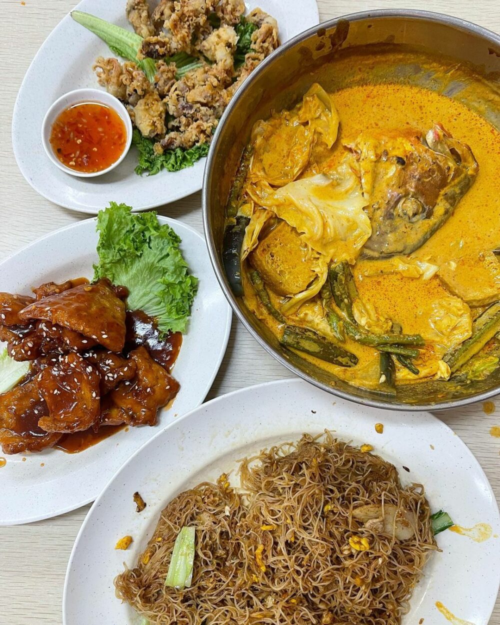 jb zi char - restoran ah meng flatlay