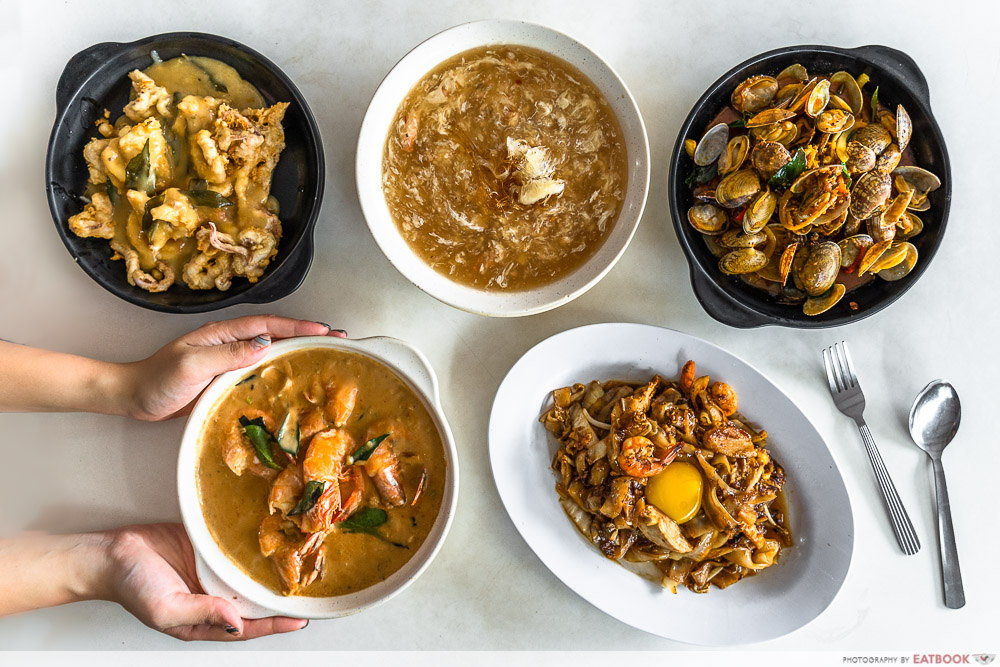 jb zi char - ong shun seafood flatlay