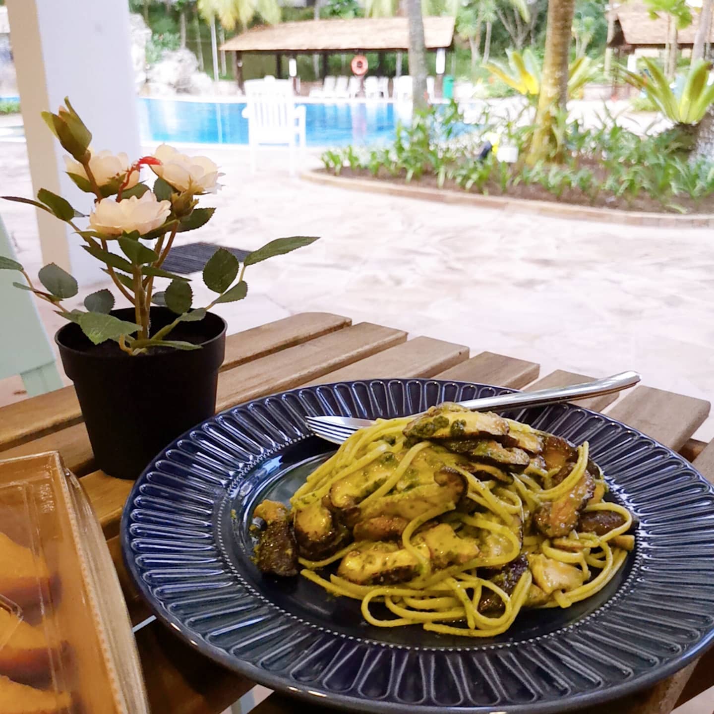 mervyns madeleines poolside view