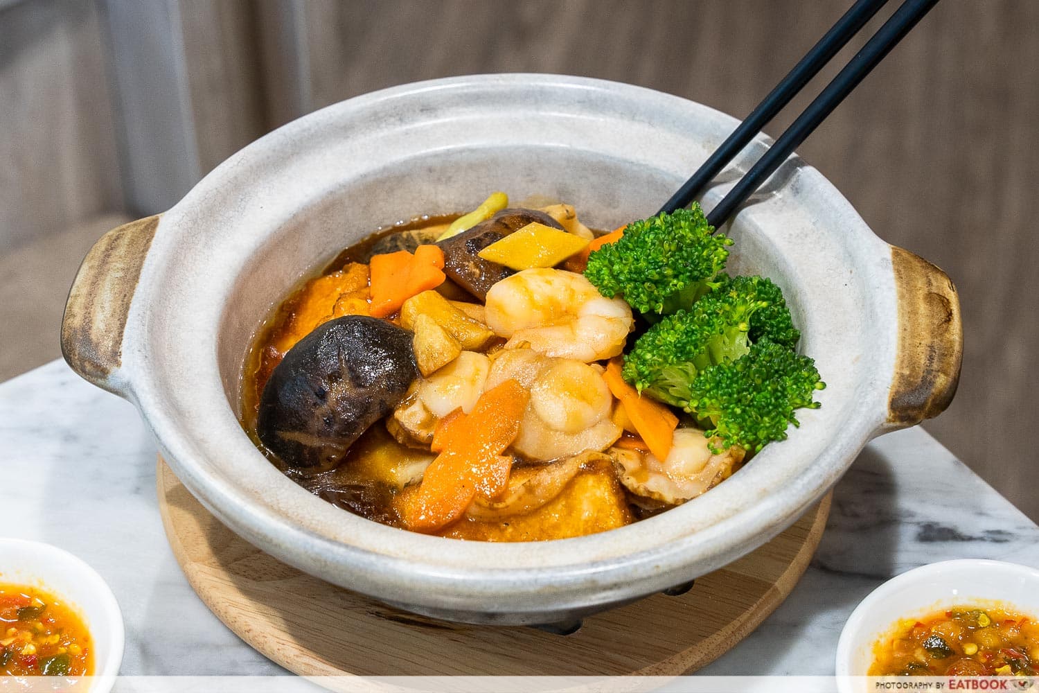 Braised Seafood with Homemade Bean Curd Claypot