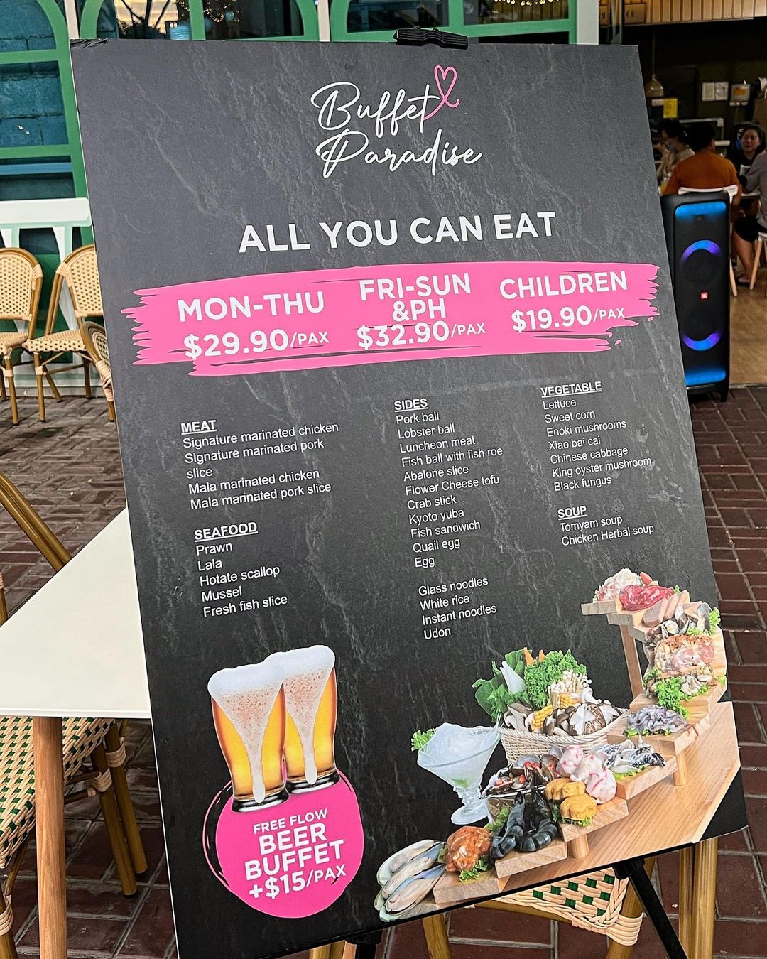 buffet paradise menu