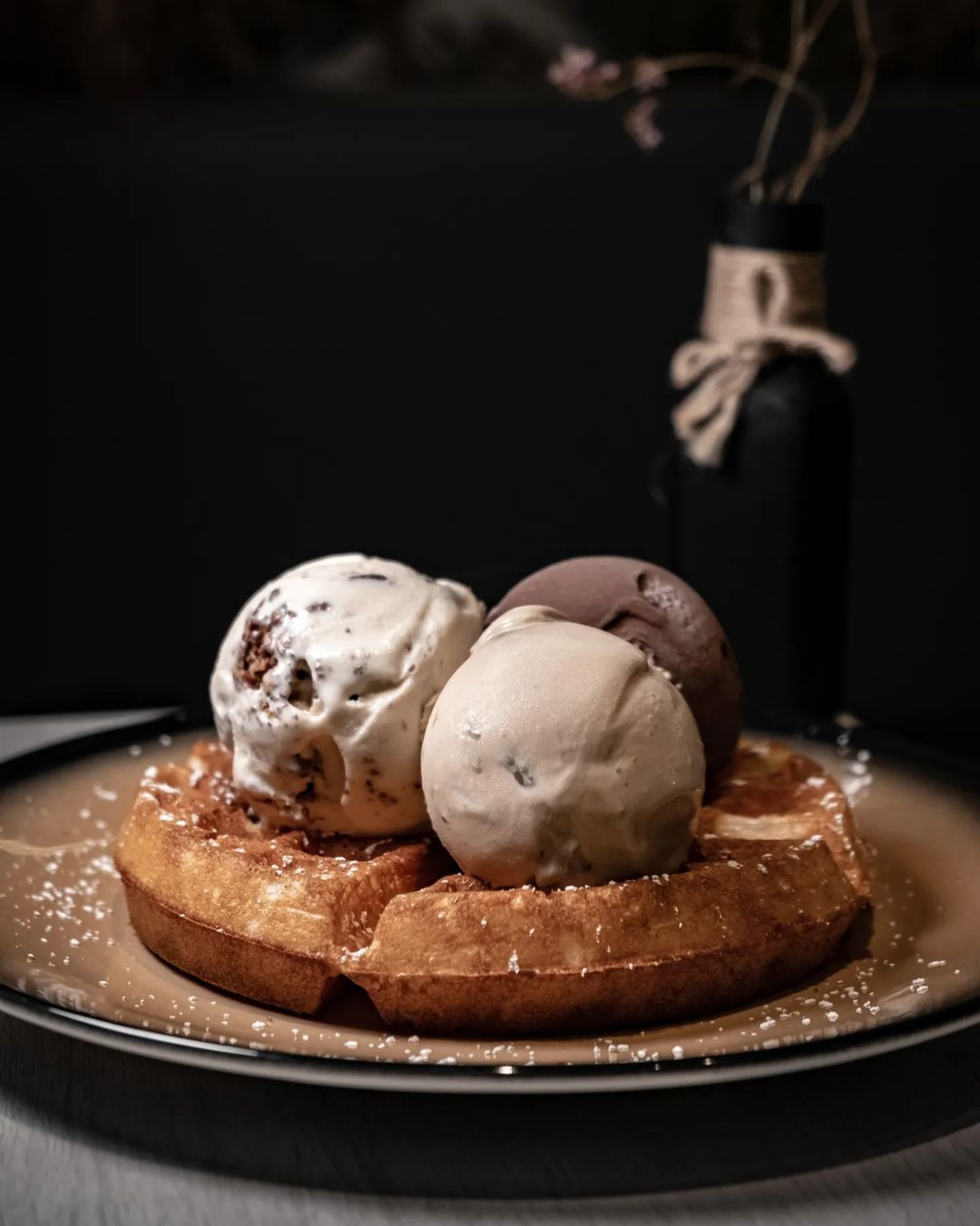 ice cream bar - ice cream and waffles