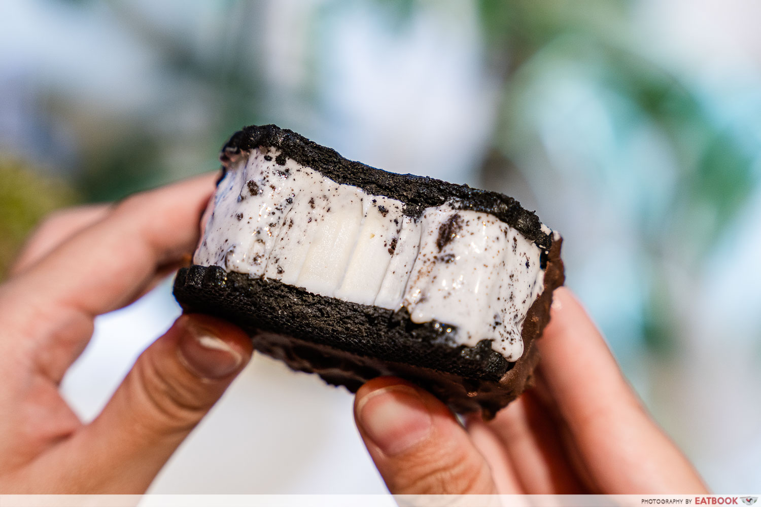 o happi place cookies and cream sandwich cross section