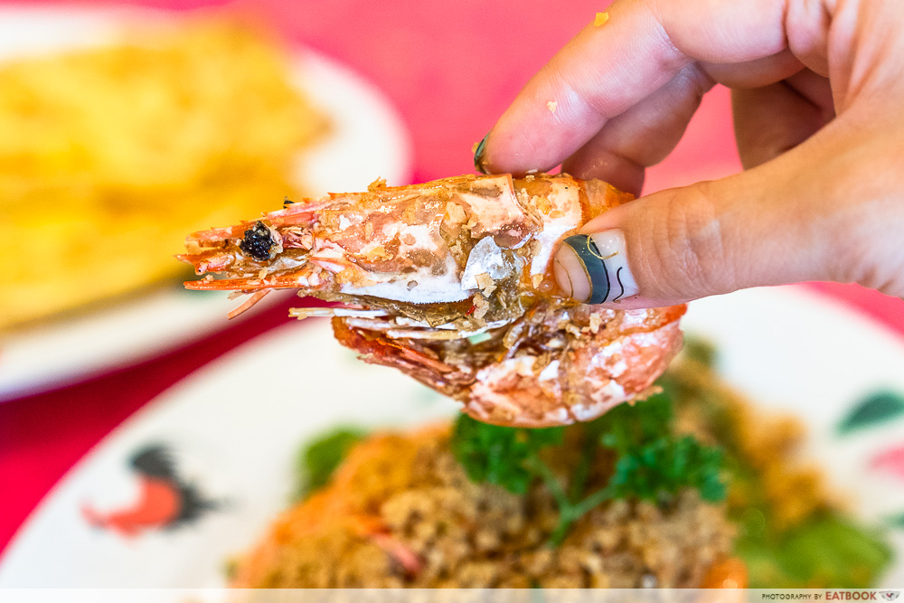 restoran teck sing - nestum prawn detail