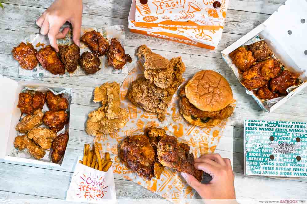 grabfood fried chicken day - popeyes wingstop