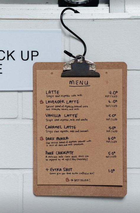 ground floor coffee - menu