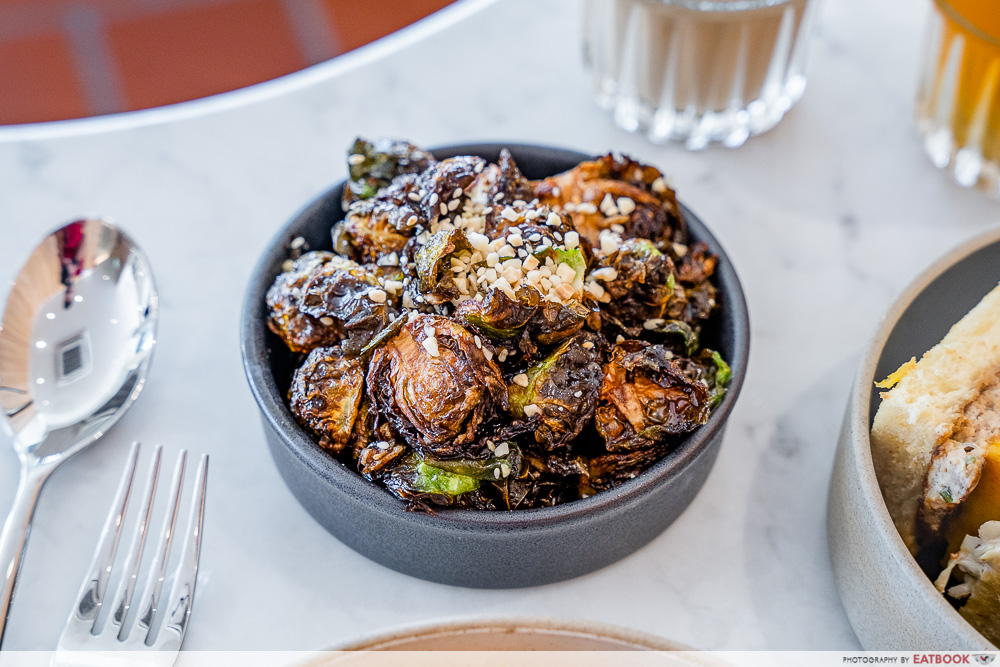lola's cafe holland village - charred brussels sprouts