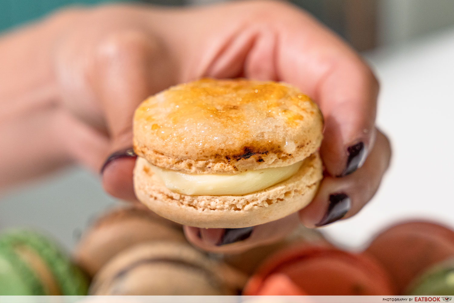 sinful cakes - creme brulee macaron