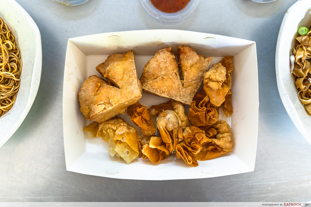 wantan mee ds - fried fish tofu and dumplings