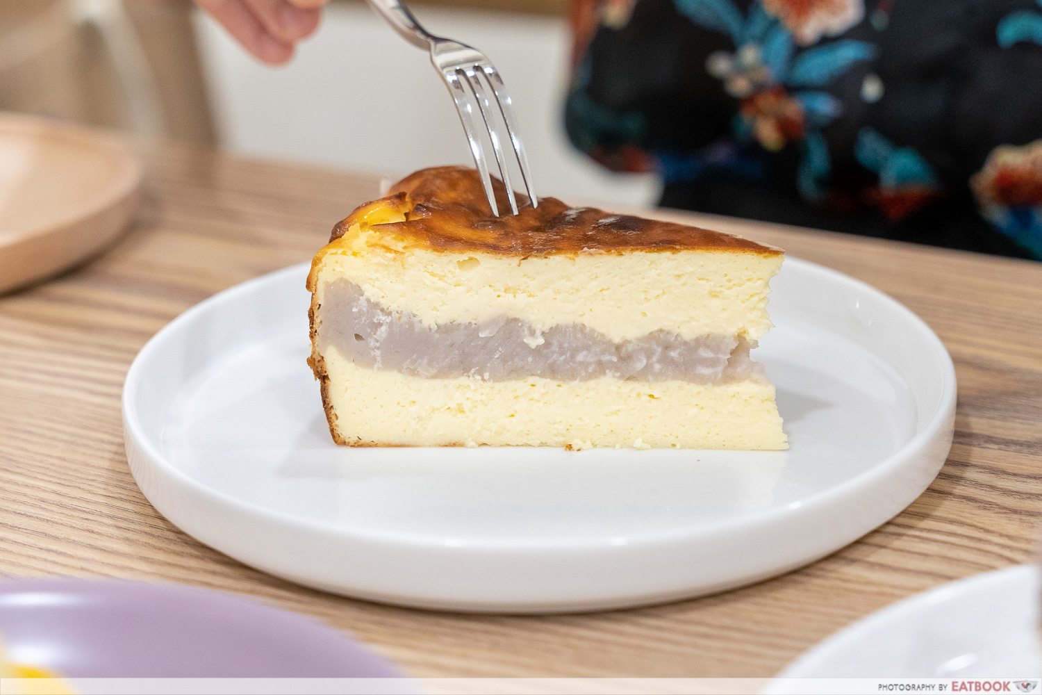 whipping taro cheesecake