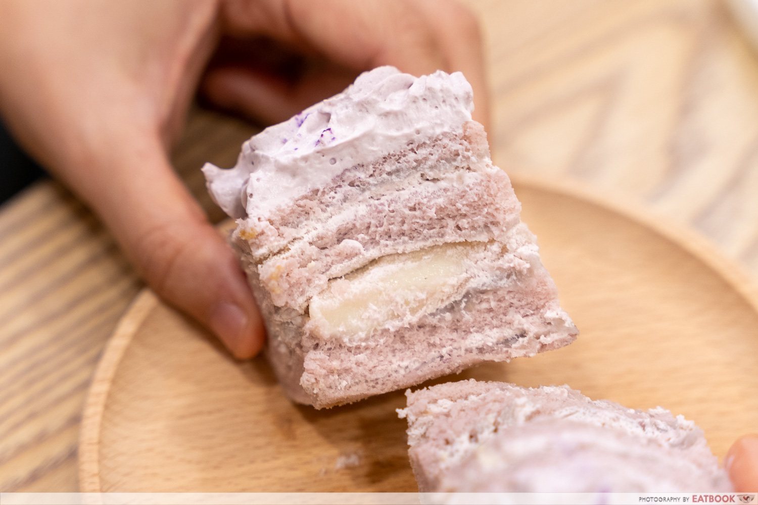 whisking bakes taro mochi