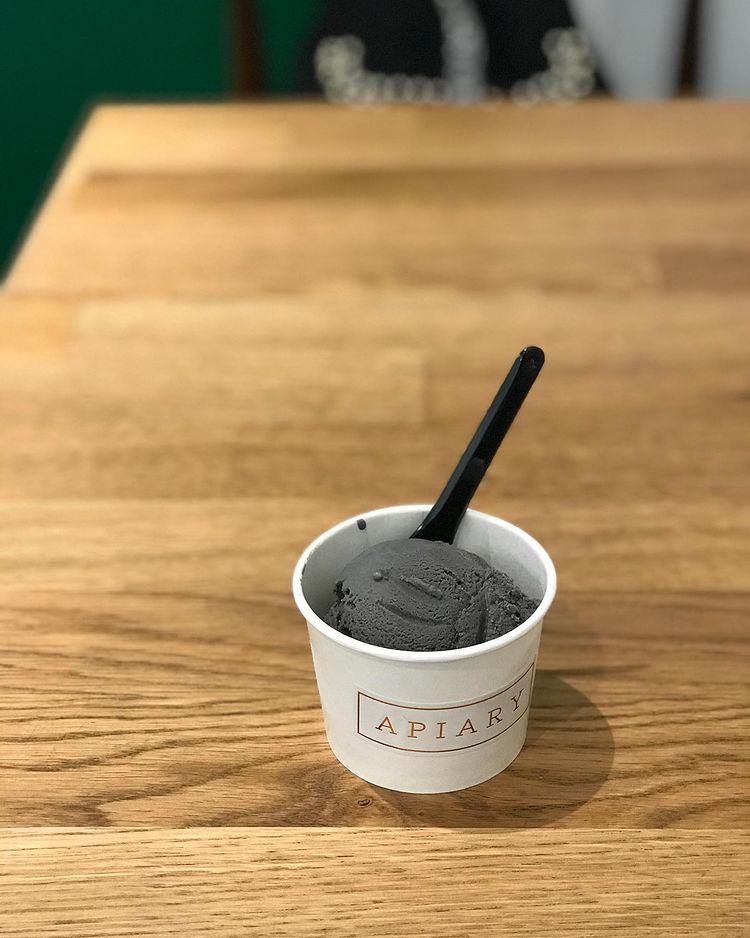 Black sesame ice cream from apiary cafe