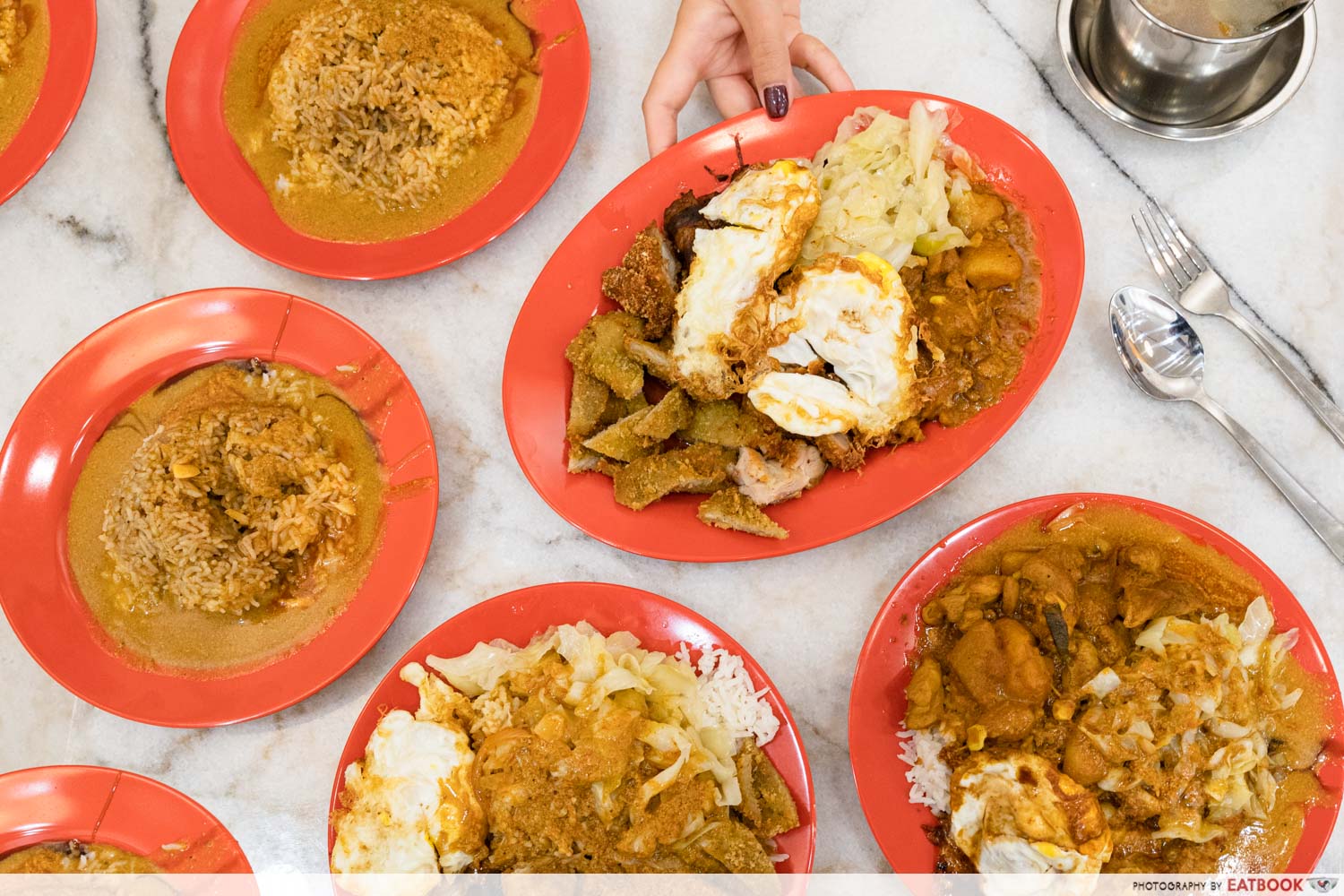 beach road scissors cut curry rice vivo - flatlay