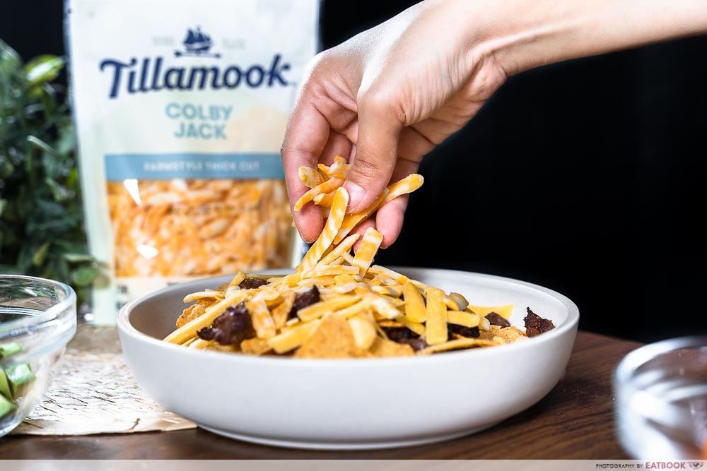 tillamook cheese - colby jack on nachos