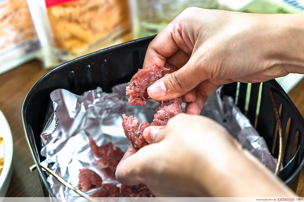 tillamook cheese - tearing meatballs