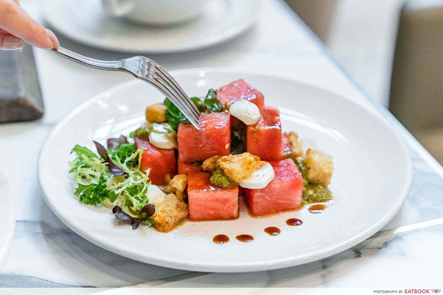 crossroads buffet - compressed watermelon salad