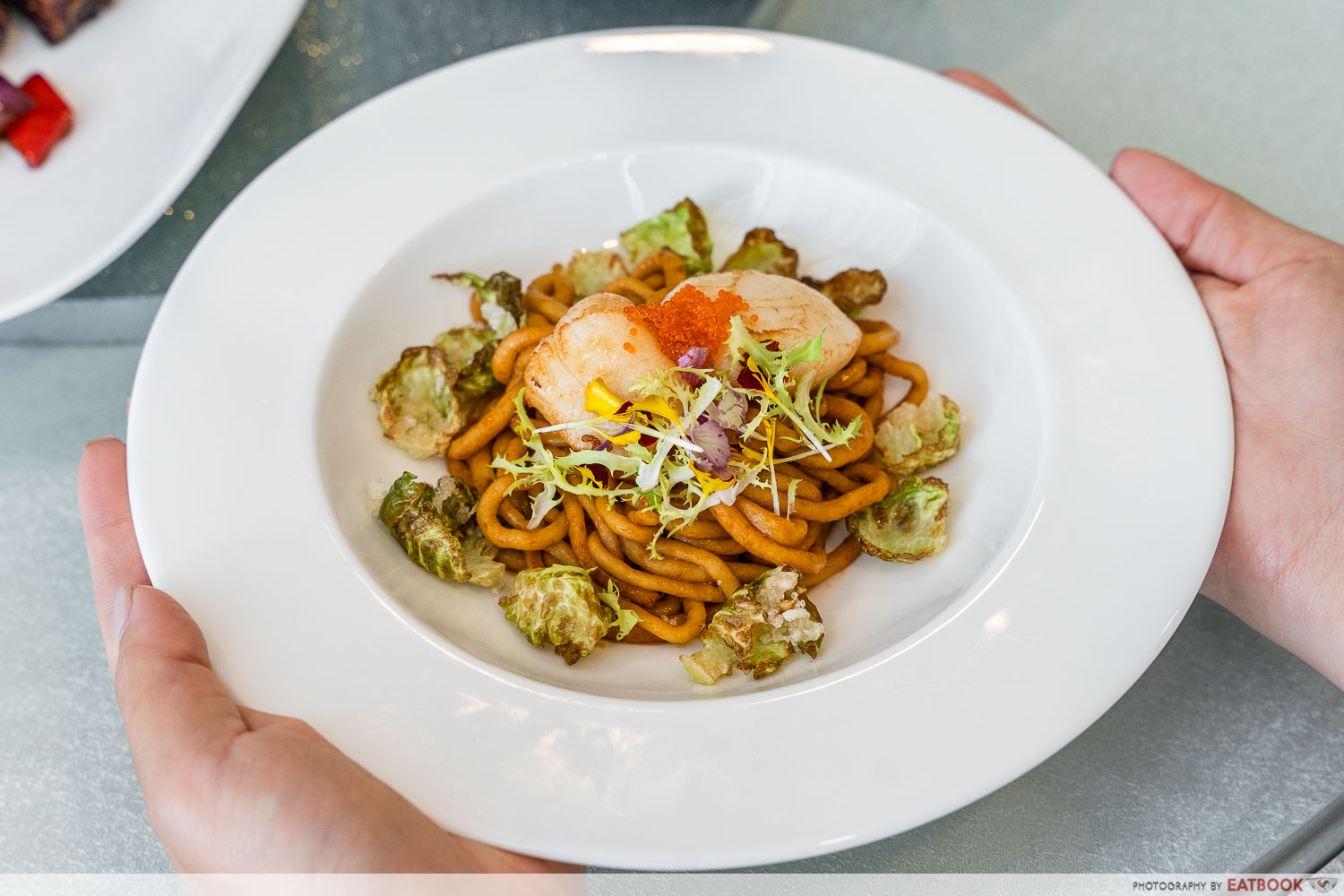 crystal jade pavilion - fish paste noodles with scallop