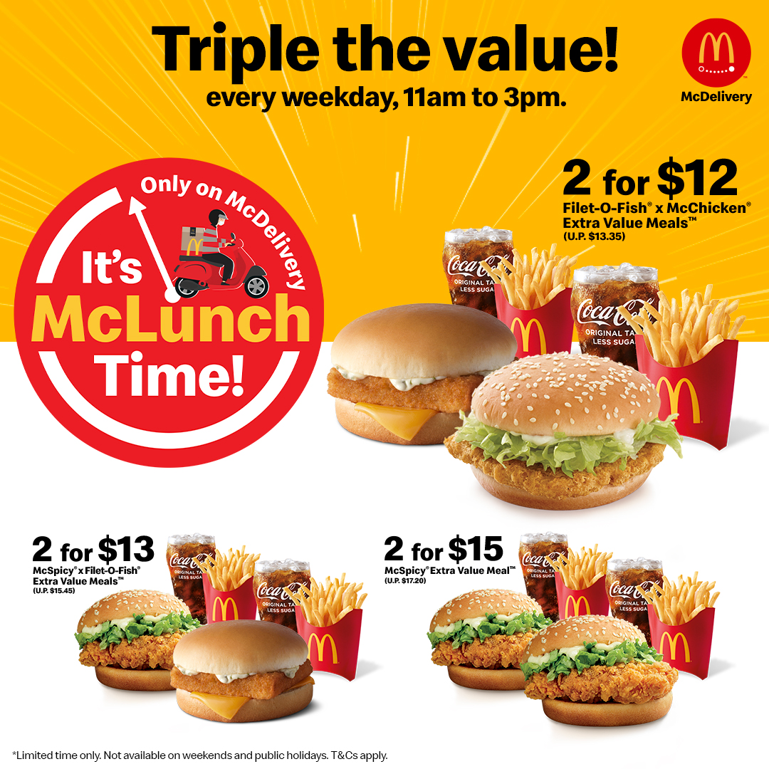 McDonald’s McLunch Delivery Deals For Weekdays | Eatbook.sg