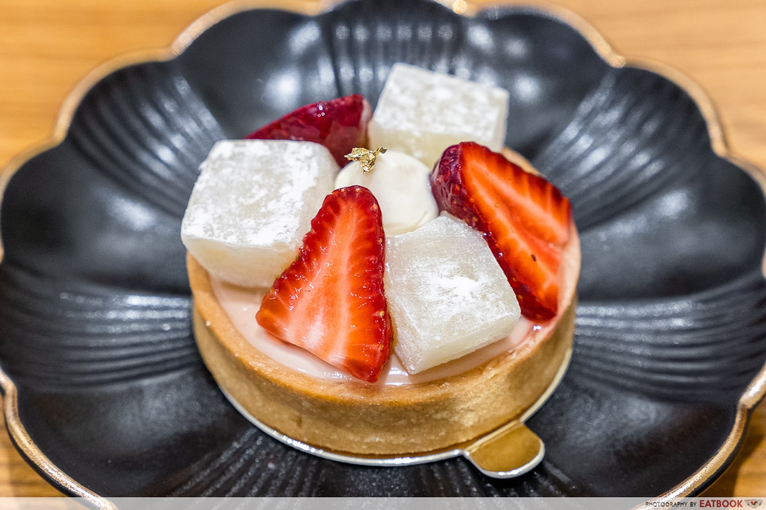 gamo - strawberry guava mochi tart