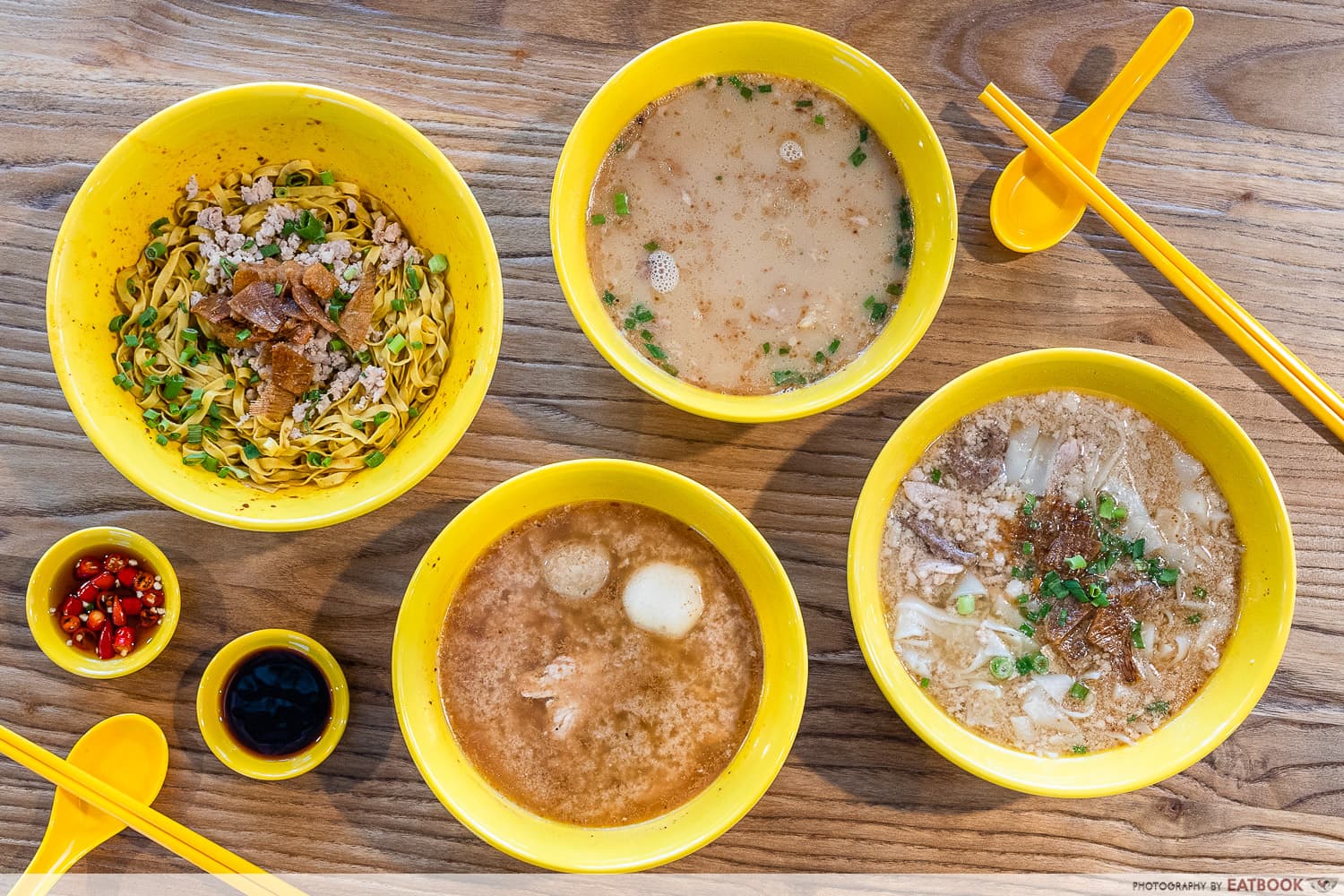one punggol hawker centre - no 25 minced meat noodle flatlay