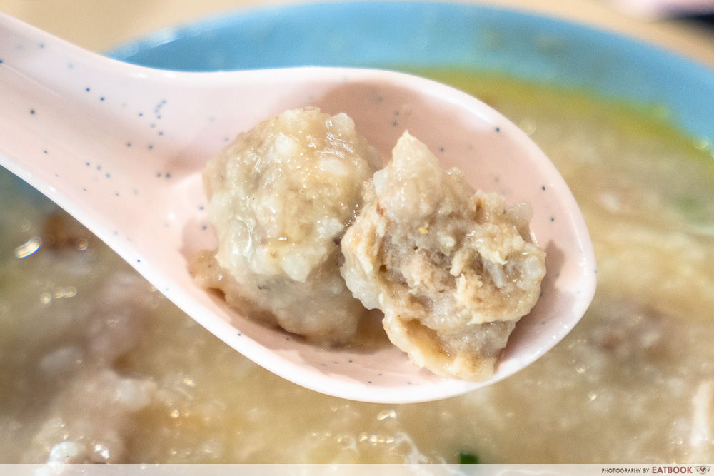 redhill pork porridge - pork balls