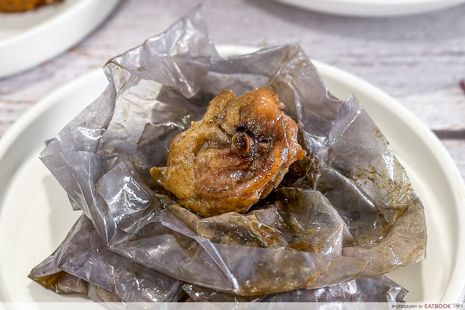 union farm chee pow kai - paper wrapped chicken unwrapped