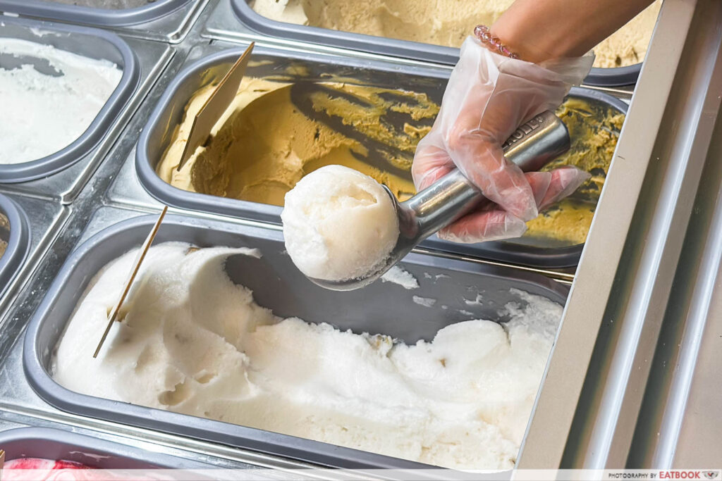 vanda botanical desserts mochi gelato scooping