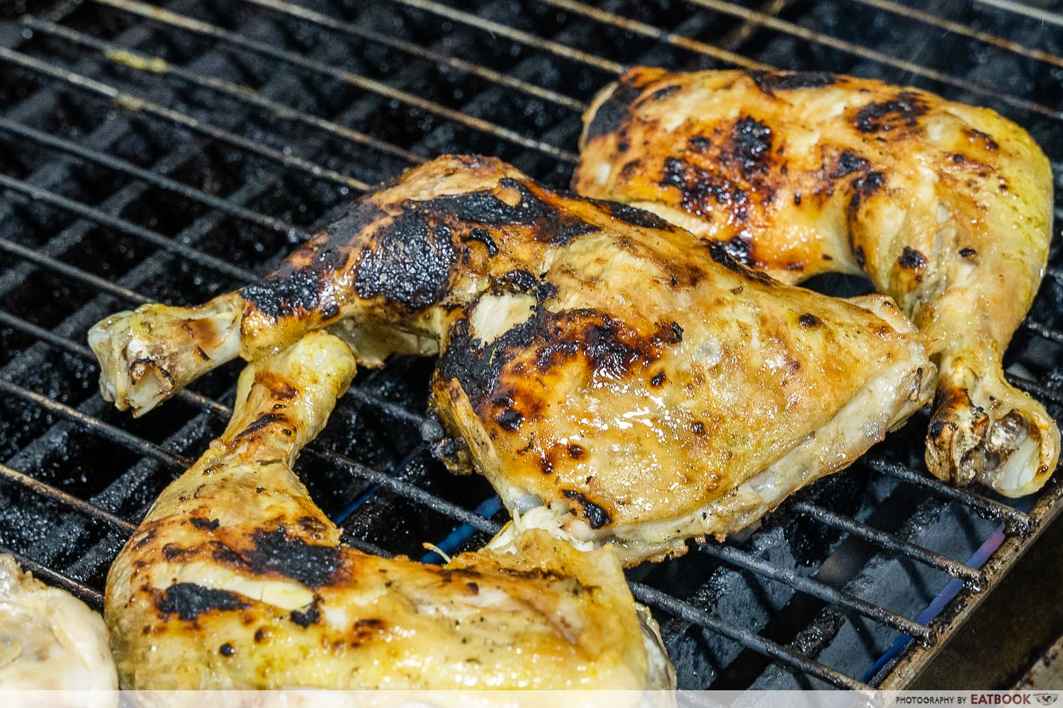 uncle penyet - grilling chicken