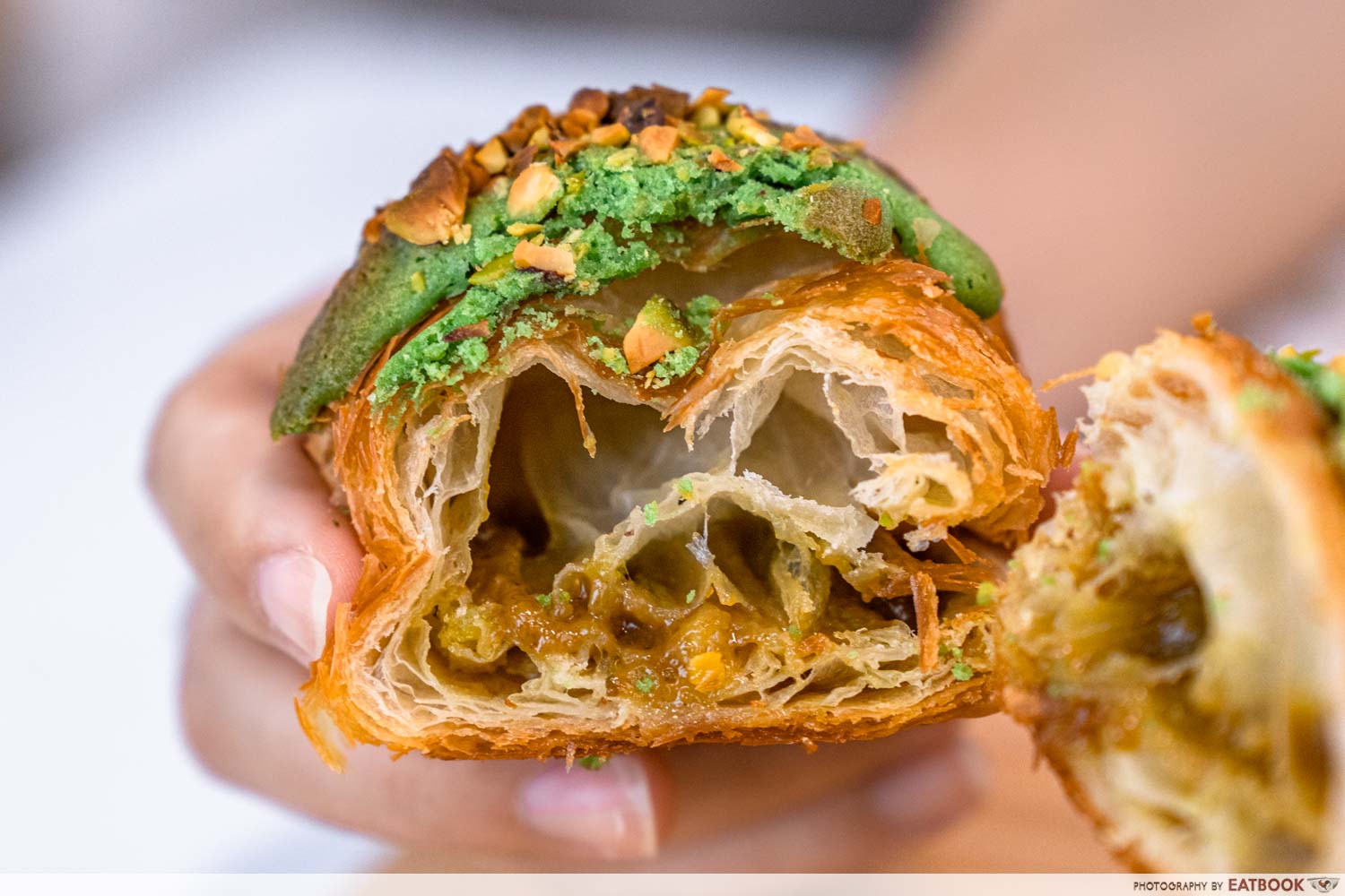 on'lee bakery- pistachio croissant close up