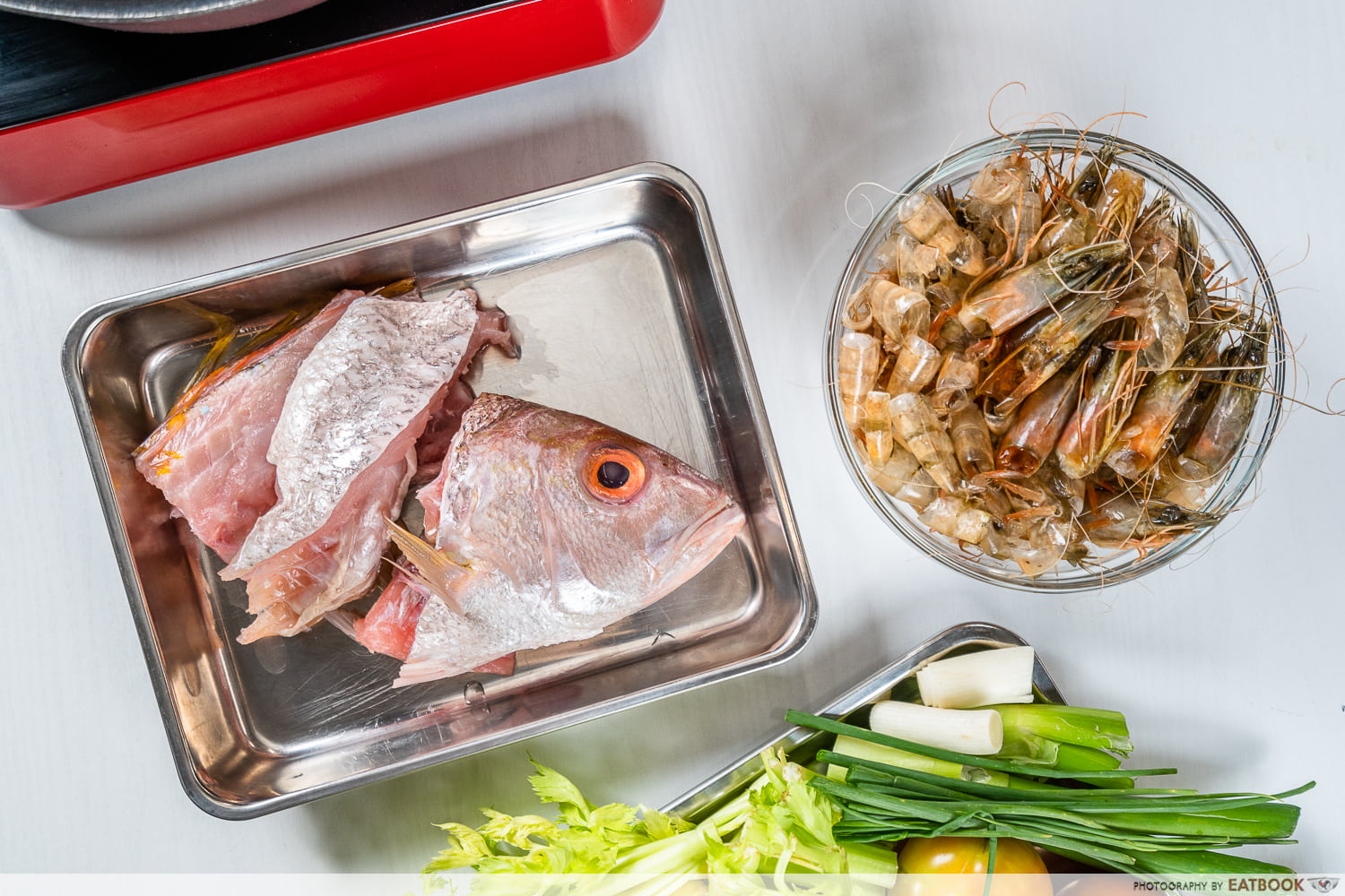 easy hotpot broth recipe - fish and prawn parts