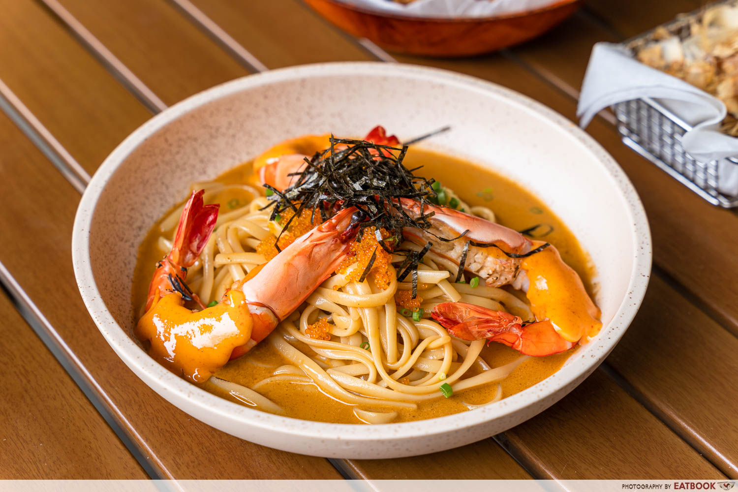 tent sg - torched aburi prawn pasta