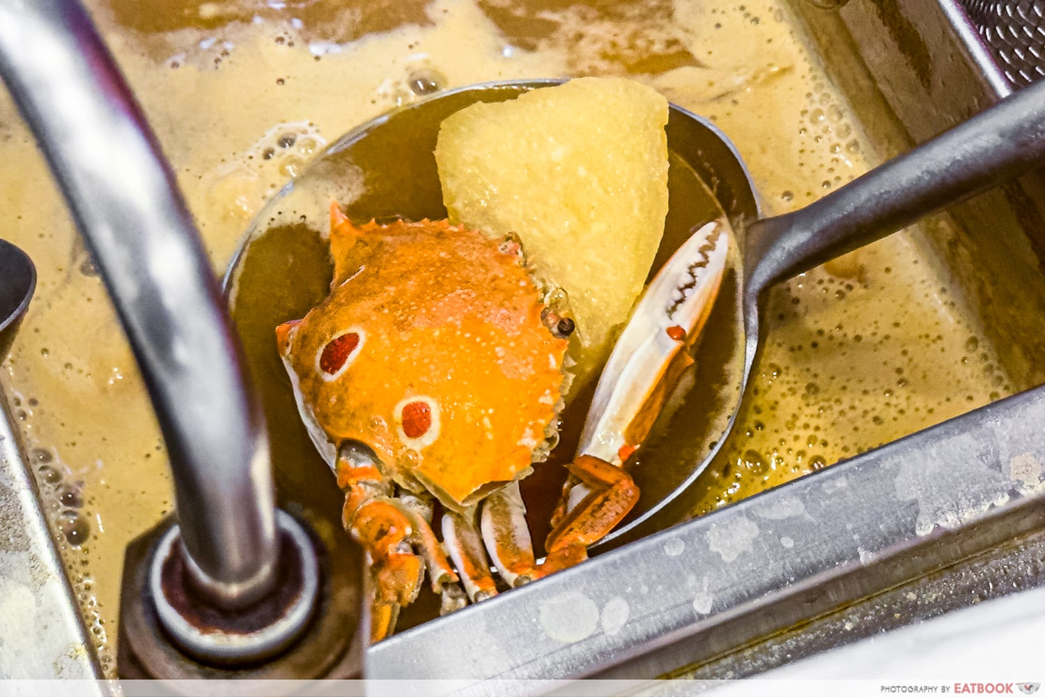 feng ji big prawn noodle - soup ingredients