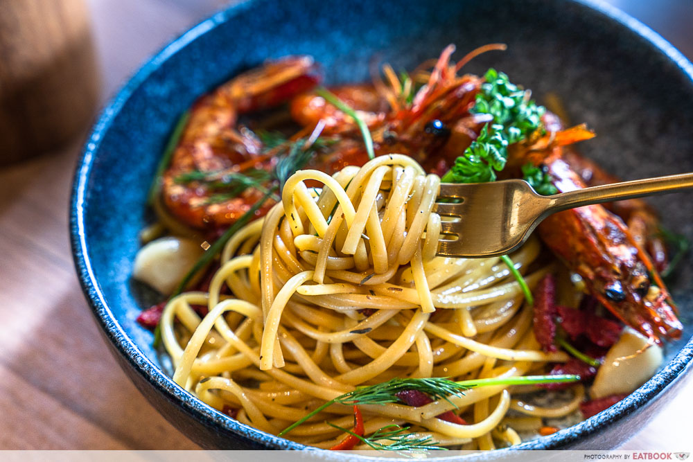 good chai people prawn pasta noodle