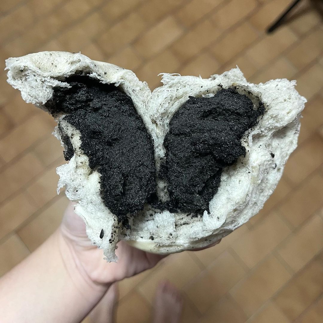 black sesame bun just dough