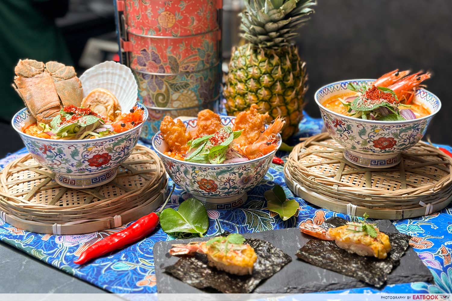 granny q penang lemak laksa - flatlay